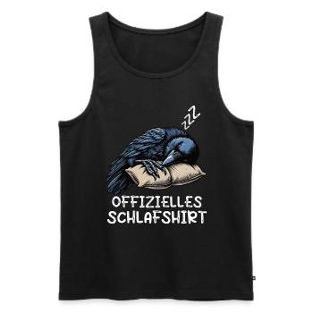Offizielles Schlafshirt Rabe Raben Vogel Krähe - Männer Premium Bio Tank Top - Schwarz - Vorne - Michal (187cm)