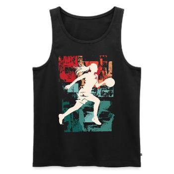 basket-ball femme basketteur joueur de basket-ball - Débardeur bio Premium Homme - noir - Devant - Michal (187cm)