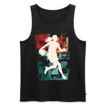 basket-ball femme basketteur joueur de basket-ball - Débardeur bio Premium Homme - noir - Devant - Michal (187cm)