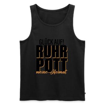 Bonne chance ! Ruhrpott - Ma patrie - Débardeur bio Premium Homme - noir - Devant - AI Model Male 178 light (178cm)
