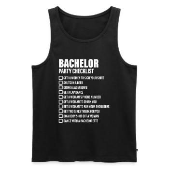 Bachelor Party Checklist - JGA - Men's Premium Organic Tank Top - black - Front - Michal (187cm)