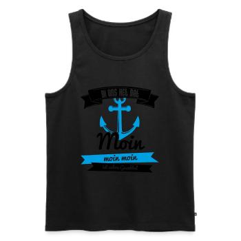 Moin Bei Uns Heißt Das Moin. Moin Moin Gesabbel - Männer Premium Bio Tank Top - Schwarz - Vorne - Michal (187cm)