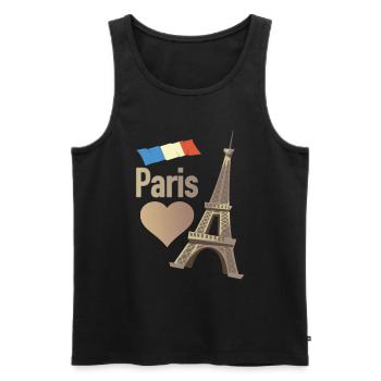 Paris - Débardeur bio Premium Homme - noir - Devant - Michal (187cm)