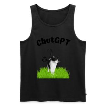 ChutGPT, Chat J'ai pété, GPT, Humour, IA - Débardeur bio Premium Homme - noir - Devant - AI Model Male 178 light (178cm)