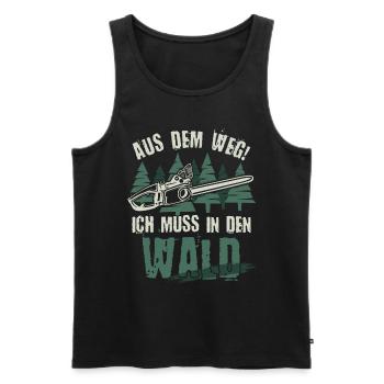 Aus dem Weg ich muss in den Wald - Männer Premium Bio Tank Top - Schwarz - Vorne - Michal (187cm)