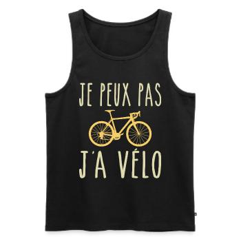 Je Peux Pas J'ai Vélo - Débardeur bio Premium Homme - noir - Devant - Michal (187cm)