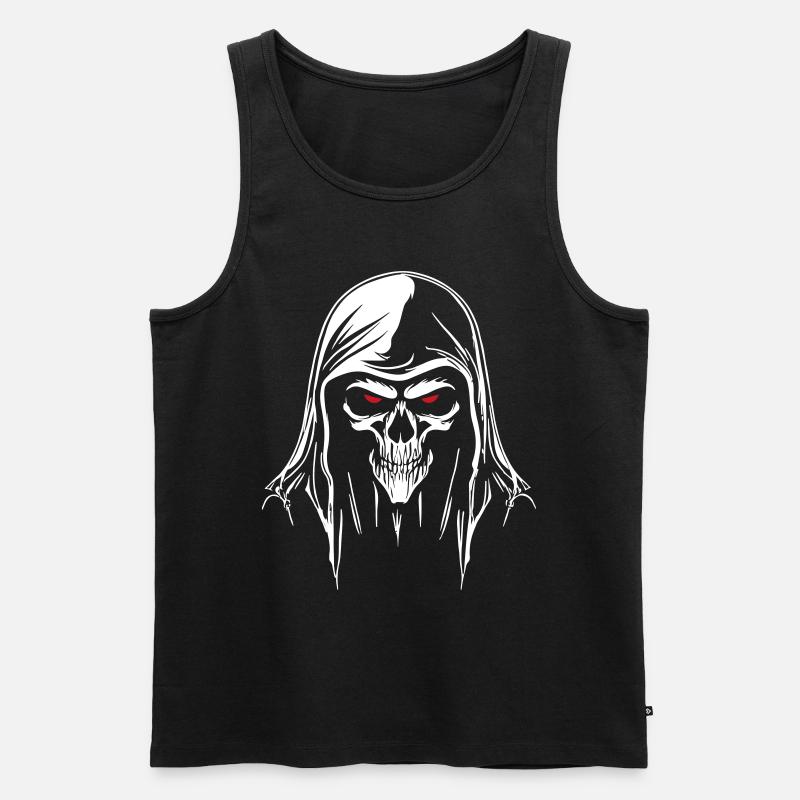 Sensemann Reaper Kopf - Männer Premium Bio Tank Top - Schwarz