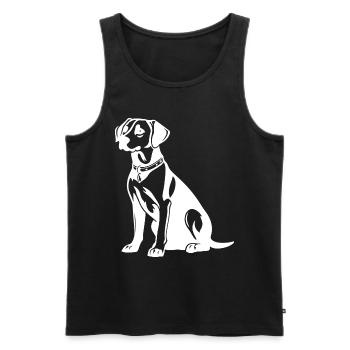 Beagle Hund Silhouette - Männer Premium Bio Tank Top - Schwarz - Vorne - Michal (187cm)