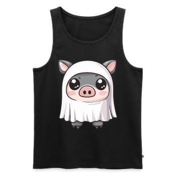 Schwein HalloweenGeist Wildschwein - Männer Premium Bio Tank Top - Schwarz - Vorne - Michal (187cm)