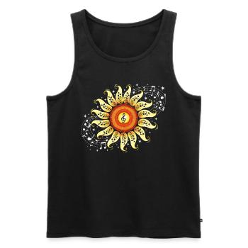 Musical Note Flower Music Woman - Men's Premium Organic Tank Top - black - Front - AI Model Male 178 light (178cm)