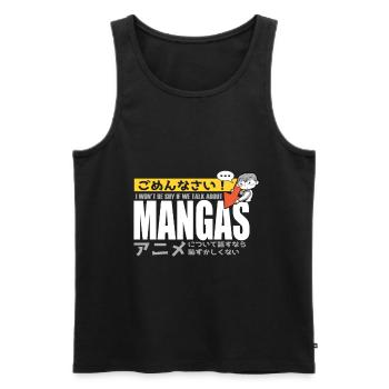 Manga Je ne serai pas timide Anime Weeb - Débardeur bio Premium Homme - noir - Devant - AI Model Male 178 light (178cm)