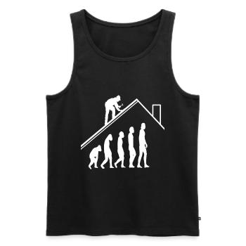 Handwerker Dachdecker Zimmermann Evolution Hausbau - Männer Premium Bio Tank Top - Schwarz - Vorne - AI Model Male 178 light (178cm)