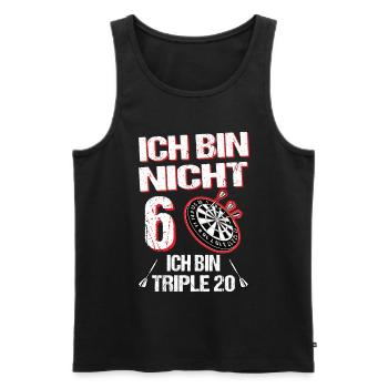 Dart Ich bin nicht 60 ich bin Triple 20 Geburtstag - Männer Premium Bio Tank Top - Schwarz - Vorne - Michal (187cm)