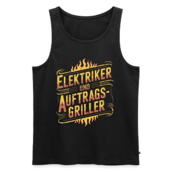 Elektriker und Auftragsgriller - Männer Premium Bio Tank Top - Schwarz - Vorne - Michal (187cm)