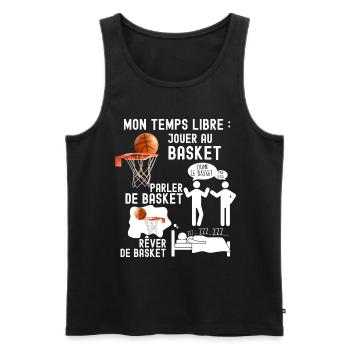 Basketball temps libre Cadeau Homme Basket - Débardeur bio Premium Homme - noir - Devant - AI Model Male 178 light (178cm)