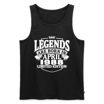 35 Jahre alt - 35. Geburtstag - April 1988 - Männer Premium Bio Tank Top - Schwarz - Vorne - AI Model Male 178 light (178cm)