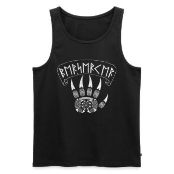 Griffe d’ours berserker, Runes, Vikings, Nordique - Débardeur bio Premium Homme - noir - Devant - AI Model Male 178 light (178cm)