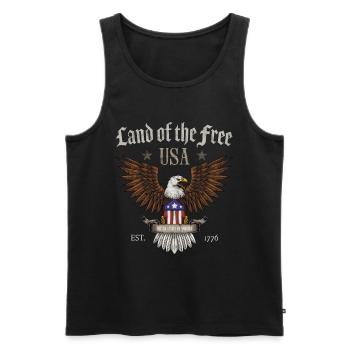 USA Terre de la Liberté - Débardeur bio Premium Homme - noir - Devant - Michal (187cm)