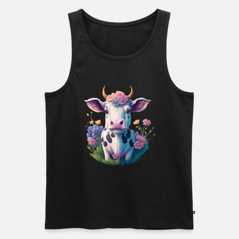 Kuh - Männer Premium Bio Tank Top - Schwarz