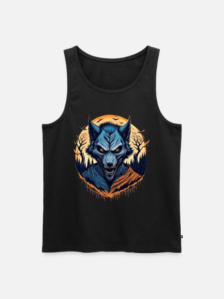 Gruseliges Halloween-partykostüm Werwolf - Men's Premium Organic Tank Top - black