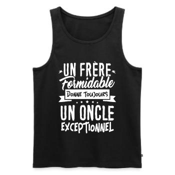 T-shirt pour Frère - Un Oncle Exceptionnel - Débardeur bio Premium Homme - noir - Devant - Michal (187cm)