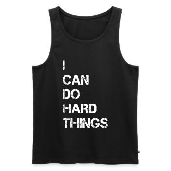 I Can Do Hard Things - Men's Premium Organic Tank Top - black - Front - Michal (187cm)
