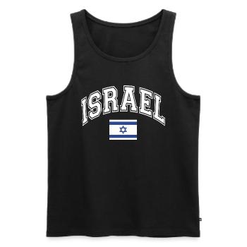 Israel Flag - Men's Premium Organic Tank Top - black - Front - AI Model Male 178 light (178cm)