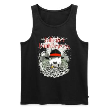 Bull Terrier - It's Family Business - Men's Premium Organic Tank Top - black - Front - AI Model Male 178 light (178cm)