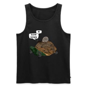 Limace de tortue drôle - Débardeur bio Premium Homme - noir - Devant - AI Model Male 178 light (178cm)