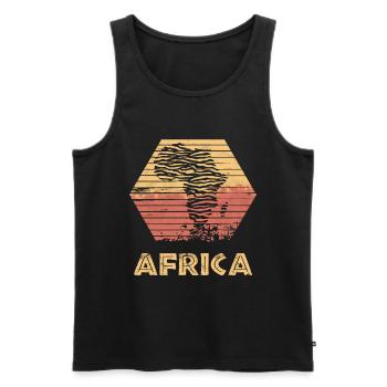 Afrika Natur Retro Style Geschenk Landkarte Land - Männer Premium Bio Tank Top - Schwarz - Vorne - Michal (187cm)
