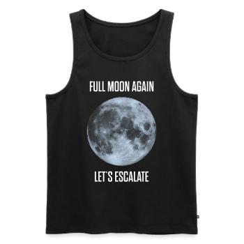 Encore la pleine lune, ça dégénère - Débardeur bio Premium Homme - noir - Devant - AI Model Male 178 light (178cm)