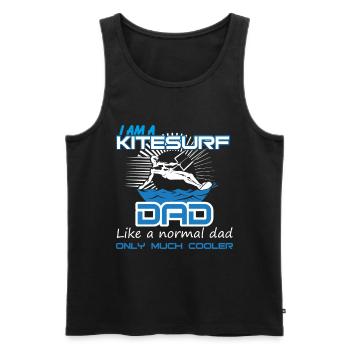 je suis un papa de kitesurf comme un papa normal seulement beaucoup co - Débardeur bio Premium Homme - noir - Devant - Michal (187cm)