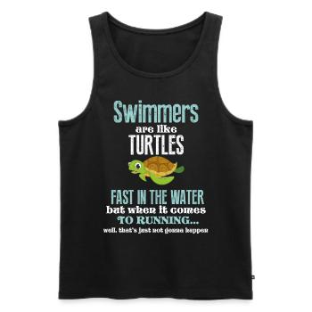 swimmers are like turtles - Men's Premium Organic Tank Top - black - Front - AI Model Male 178 light (178cm)