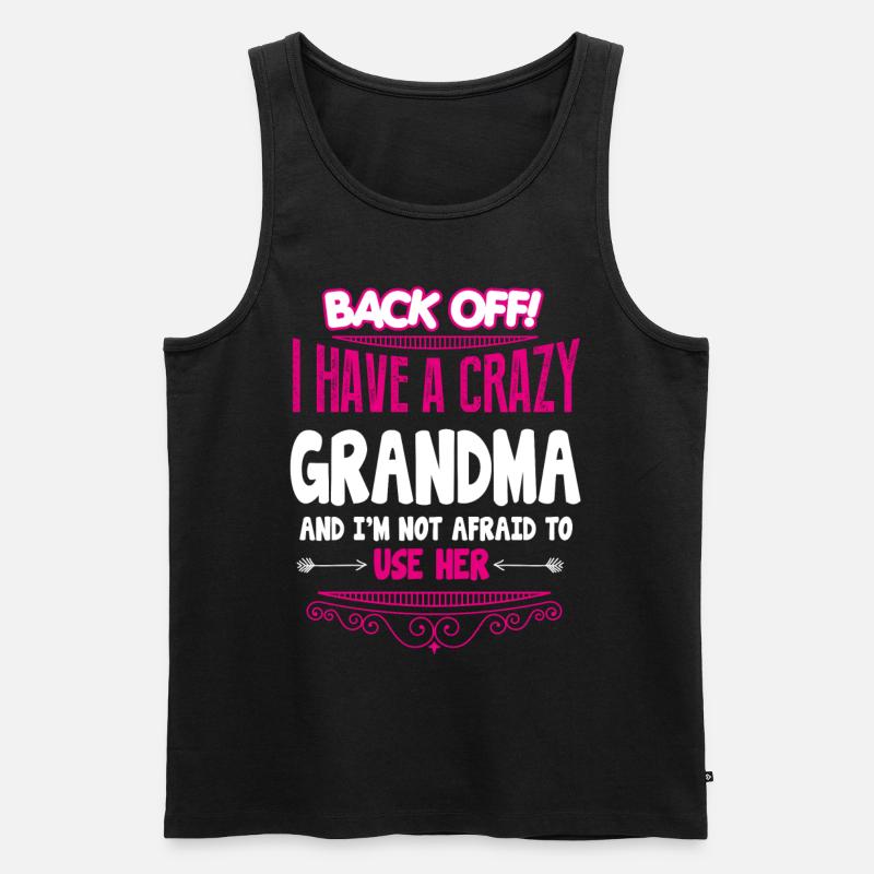 verrückte Oma - Männer Premium Bio Tank Top - Schwarz
