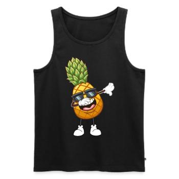 ANANAS - Débardeur bio Premium Homme - noir - Devant - AI Model Male 178 light (178cm)