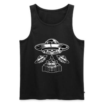 ufo - Men's Premium Organic Tank Top - black - Front - AI Model Male 178 light (178cm)