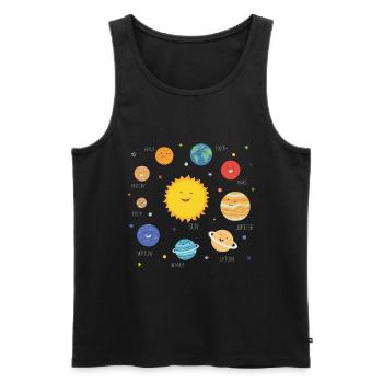 Universum - Männer Premium Bio Tank Top - Schwarz - Vorne - AI Model Male 178 light (178cm)