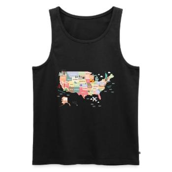 États-Unis - Débardeur bio Premium Homme - noir - Devant - Michal (187cm)