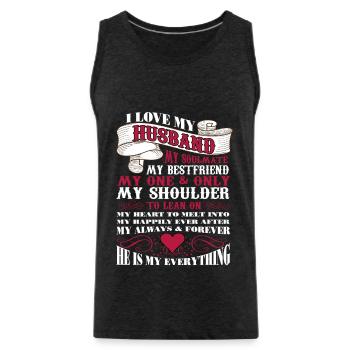 Ich liebe meinen Mann - Männer Premium Bio Tank Top - Anthrazit - Vorne - Alexander (188cm)