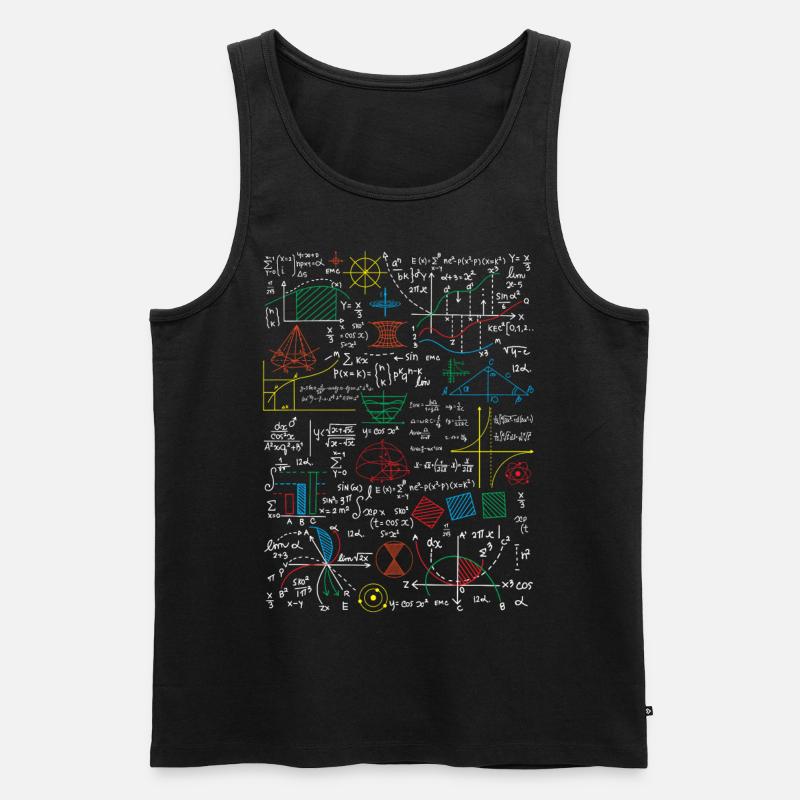Fiche de mathématiques. Professeur de mathématiques drôle - Débardeur bio Premium Homme - noir