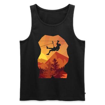 Hängender Kletterer - Männer Premium Bio Tank Top - Schwarz - Vorne - AI Model Male 178 light (178cm)