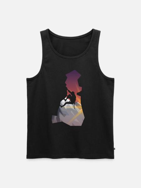 Klettern - Mann Silhouette - Männer Premium Bio Tank Top - Schwarz