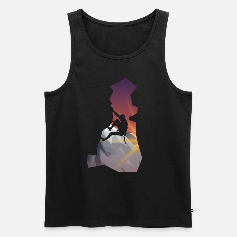 Klettern - Mann Silhouette - Männer Premium Bio Tank Top - Schwarz
