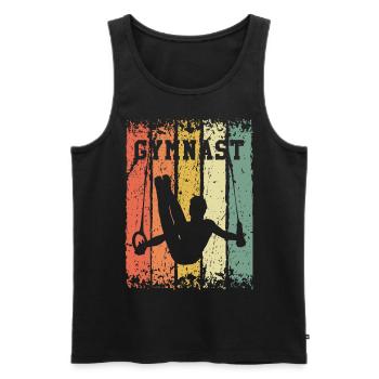 Retro Turner - Men's Premium Organic Tank Top - black - Front - Michal (187cm)