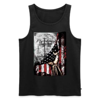 Cooler wahrer Spruch für Church Mitarbeiter - Männer Premium Bio Tank Top - Schwarz - Vorne - AI Model Male 178 light (178cm)