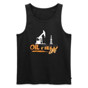 Oilfield Workers Oilfield Life Oil Rig Rougneck - Men's Premium Organic Tank Top - black - Front - Michal (187cm)
