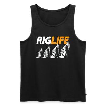 Oilfield Worker Rig Life Oil Rig Workers Raufbold - Men's Premium Organic Tank Top - black - Front - Michal (187cm)