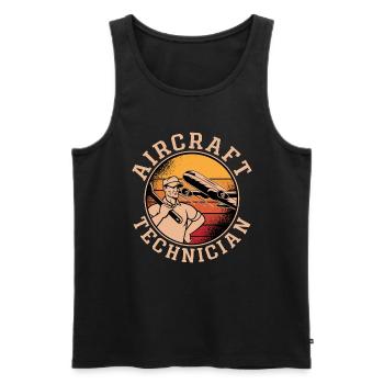 Fluggerätmechaniker Fluggerättechniker Luftfahrt - Männer Premium Bio Tank Top - Schwarz - Vorne - AI Model Male 178 light (178cm)