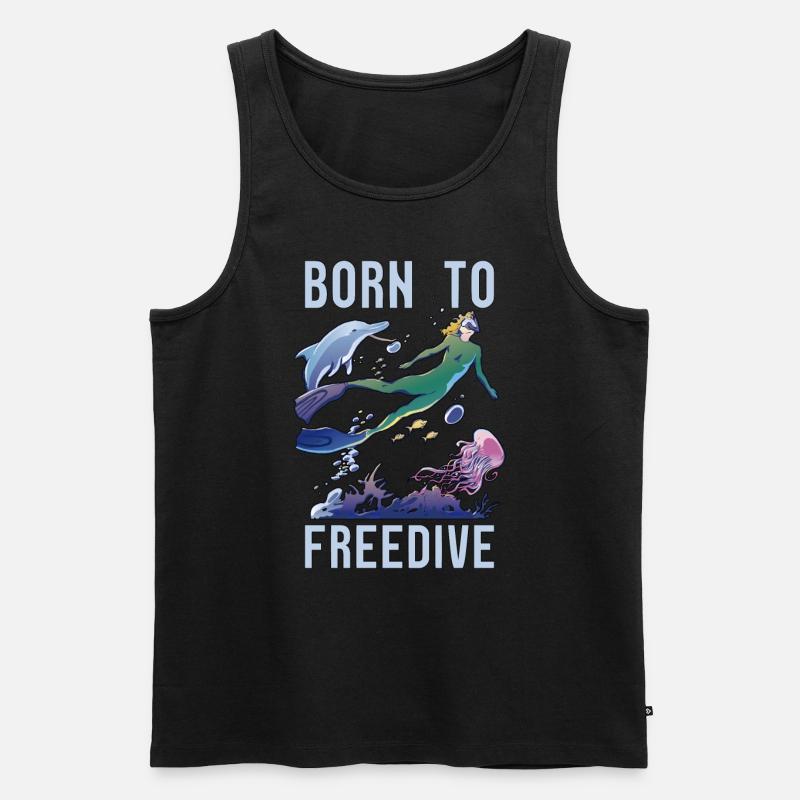 Freitaucher Apnoe Tauchen Freitauchen Geschenk - Männer Premium Bio Tank Top - Schwarz