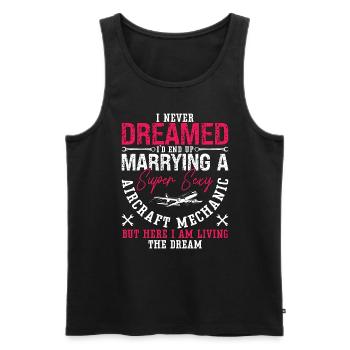 Aircraft Mechanic I Never Dreamed Marrying Plane - Men's Premium Organic Tank Top - black - Front - Michal (187cm)